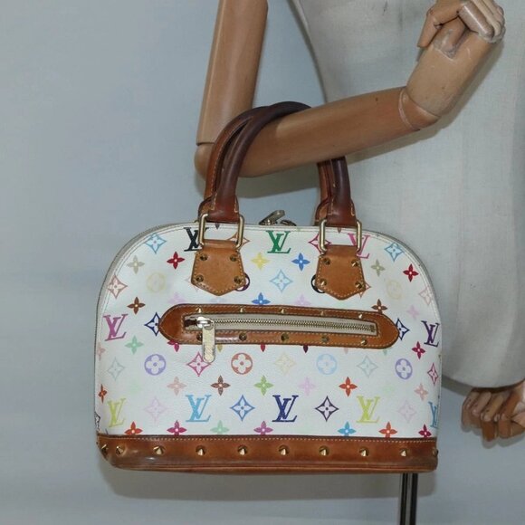 LOUIS VUITTON Monogram Multicolor Alma Hand Bag White M92647 LV Auth 133620 - Picture 14 of 16
